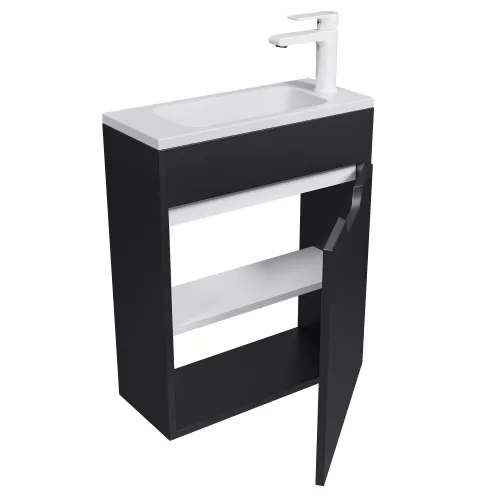 Тумба подвесная Uperwood Modul , черная матовая, Выбрать цвет: Черный матовый, Выбрать размер: 50, изображение 15