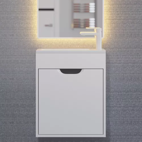 Тумба  подвесная Uperwood Modul, белая/графит, Выбрать цвет: Белый/графит, Выбрать размер: 50, изображение 2