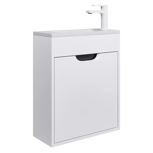 Тумба  подвесная Uperwood Modul, белая/графит, Выбрать цвет: Белый/графит, Выбрать размер: 50, изображение 14