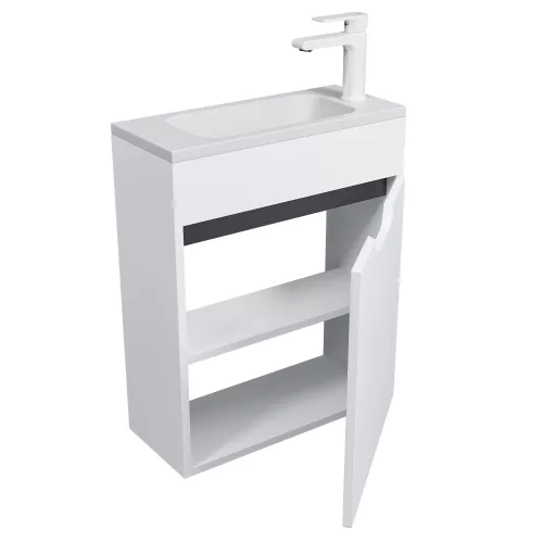 Тумба  подвесная Uperwood Modul, белая/графит, Выбрать цвет: Белый/графит, Выбрать размер: 50, изображение 16