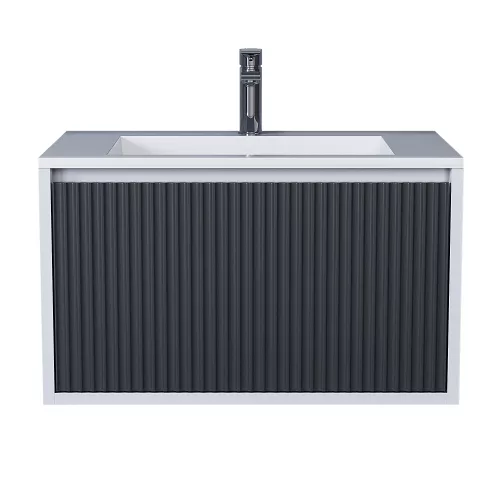 Тумба подвесная  Uperwood Next Premium  белая/графит, 1/2 ящика, Выбрать цвет: Белый/графит, Выбрать размер: 70, Внешний вид: 1 ящик