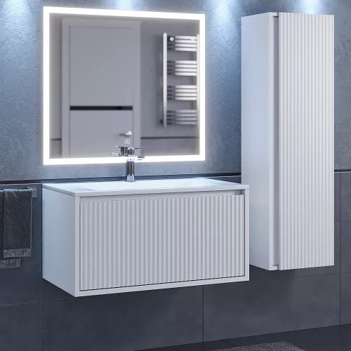 Шкаф-пенал  подвесной  Uperwood Next Premium, 35х120 см, белый, Выбрать цвет: Белый матовый, изображение 4