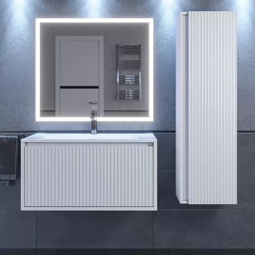 Шкаф-пенал  подвесной  Uperwood Next Premium, 35х120 см, белый, Выбрать цвет: Белый матовый, изображение 3