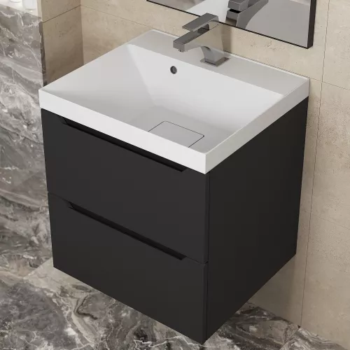 Тумба подвесная Uperwood Tanos NEW черная, Выбрать цвет: Черный матовый, Выбрать размер: 50, изображение 3