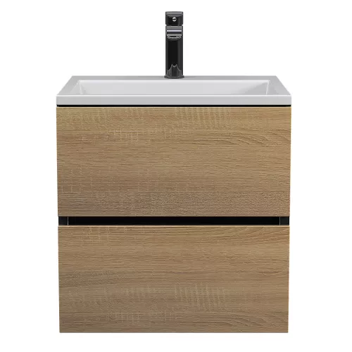 Тумба подвесная  Uperwood Barsa  черная/дуб сонома, Выбрать цвет: Черный/дуб сонома, Выбрать размер: 50, изображение 8