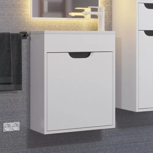 Тумба  подвесная Uperwood Modul, белая/графит, Выбрать цвет: Белый/графит, Выбрать размер: 50