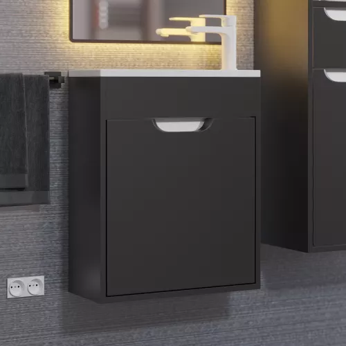 Тумба подвесная Uperwood Modul , черная матовая, Выбрать цвет: Черный матовый, Выбрать размер: 50