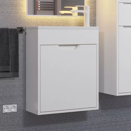 Тумба подвесная Uperwood Modul  белая матовая, Выбрать цвет: Белый матовый, Выбрать размер: 50