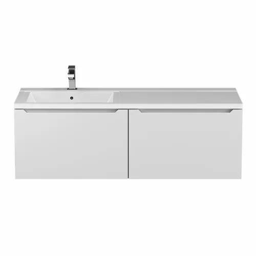 Тумба подвесная Uperwood Tanos 120 см, белая, левая/правая, Выбрать цвет: Белый матовый, Ориентация: левая, изображение 5