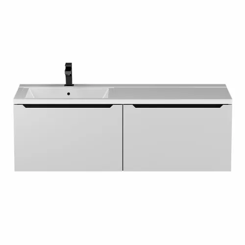 Тумба подвесная Uperwood Tanos 120 см, белая/графит, левая/правая, Выбрать цвет: Белый/графит, Ориентация: левая, изображение 5