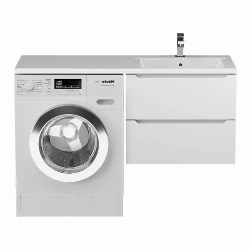 Тумба под стиральную машину подвесная Uperwood Tanos 60х50 см, белая, Выбрать цвет: Белый матовый, изображение 5