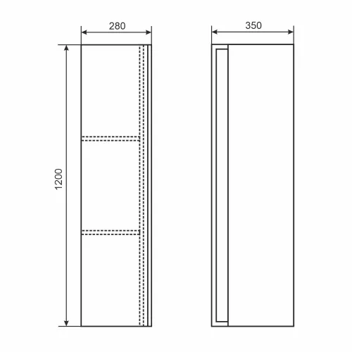 Шкаф-пенал  подвесной  Uperwood Next Premium, 35х120 см, белый, Выбрать цвет: Белый матовый, изображение 5