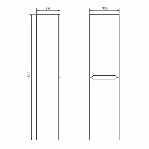 Шкаф-пенал подвесной Uperwood Tanos  33х150 см,  универсальный, черный, Выбрать цвет: Черный матовый, изображение 4