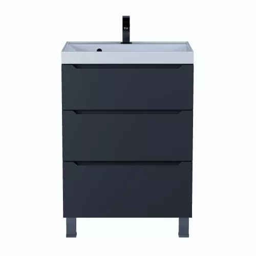 Тумба напольная Uperwood Tanos черная, 2/3 ящика, Выбрать цвет: Черный, Выбрать размер: 60, Внешний вид: 3 ящика, изображение 5