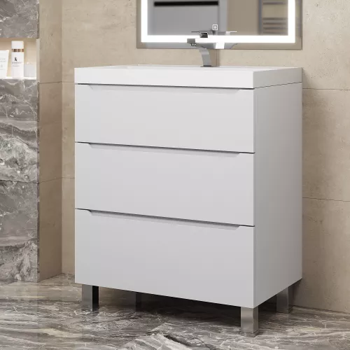 Тумба напольная  Uperwood Tanos белая, 2/3 ящика, Выбрать цвет: Белый, Выбрать размер: 70, Внешний вид: 3 ящика