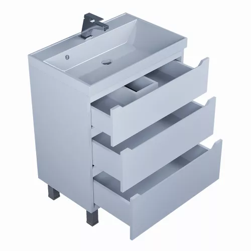 Тумба напольная  Uperwood Tanos белая, 2/3 ящика, Выбрать цвет: Белый, Выбрать размер: 70, Внешний вид: 3 ящика, изображение 6