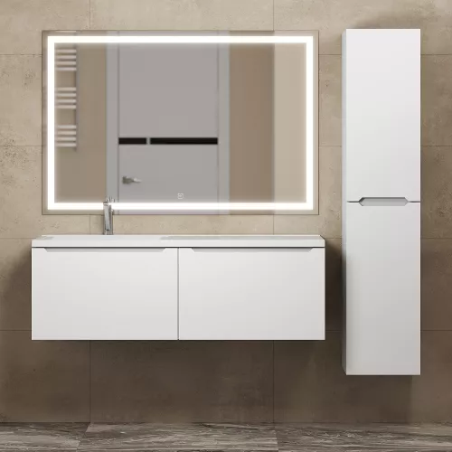 Тумба подвесная Uperwood Tanos 120 см, белая, левая/правая, Выбрать цвет: Белый матовый, Ориентация: левая, изображение 4