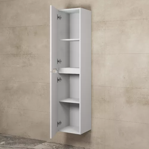 Шкаф-пенал подвесной, Uperwood Tanos  33х150 см, универсальный, белый матовый, Выбрать цвет: Белый матовый, изображение 2