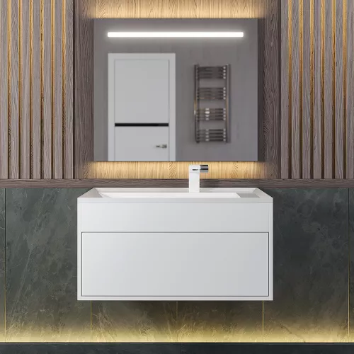 Тумба подвесная Uperwood Lotus Premium белая, Выбрать цвет: Белый матовый, Выбрать размер: 80, изображение 4