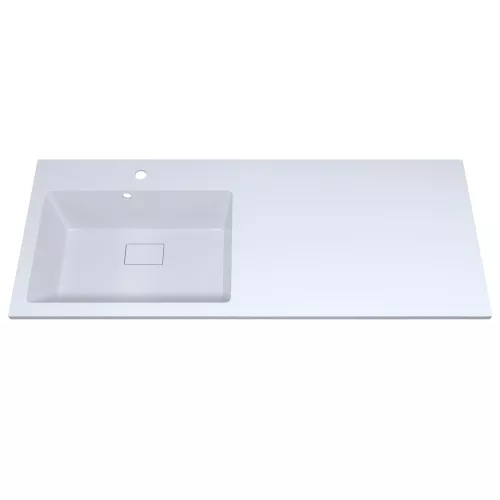 Раковина над стиральной машиной 120 см, Uperwood Cosmos, левая/правая, белый глянец, Выбрать цвет: Белый, Внешний вид: Крыло справа, изображение 2