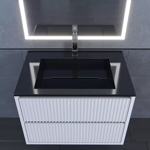 Раковина полувстраиваемая Uperwood Next Premium  черный глянец, Выбрать цвет: Черный, Выбрать размер: 70, изображение 4