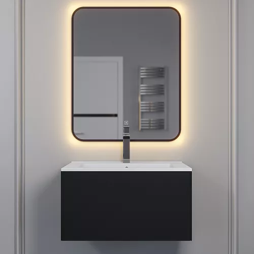 Тумба подвесная  Uperwood Parma Premium, черная, Выбрать цвет: Черный матовый, Выбрать размер: 65, изображение 4