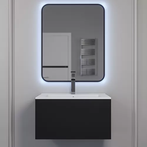 Тумба подвесная  Uperwood Parma Premium, черная, Выбрать цвет: Черный матовый, Выбрать размер: 65, изображение 5