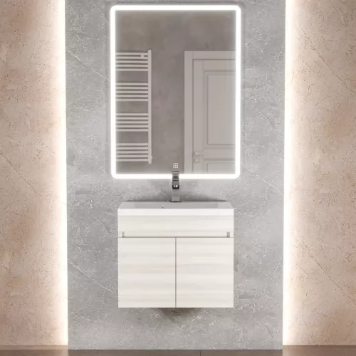 Тумба подвесная Uperwood Eva, 50 см,  Дуб Харбор Белый, с дверцами, Выбрать цвет: Дуб Харбор Белый, Выбрать размер: 50, изображение 7