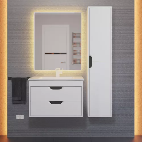 Тумба  подвесная Uperwood Modul  белая/графит, Выбрать цвет: Белый/графит, Выбрать размер: 65, изображение 6