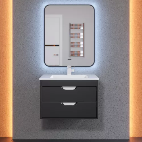 Тумба подвесная Uperwood Modul  черная матовая, Выбрать цвет: Черный матовый, Выбрать размер: 65, изображение 6