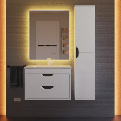 Тумба  подвесная Uperwood Modul  белая/графит, Выбрать цвет: Белый/графит, Выбрать размер: 65, изображение 7