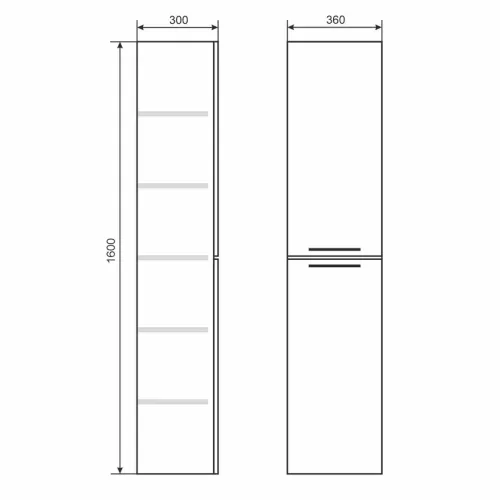 Шкаф-пенал Uperwood Foster NEW 36х160 см, белый, Выбрать цвет: Белый матовый, изображение 6