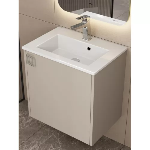 Тумба подвесная  Uperwood Aurora 50 см, бежевый матовый, Выбрать цвет: Бежевый матовый, изображение 3