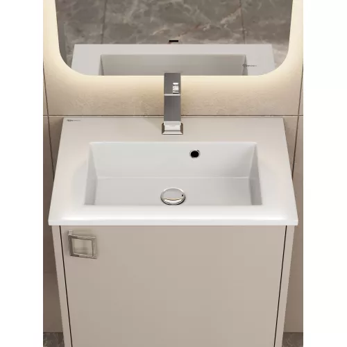 Тумба подвесная  Uperwood Aurora 50 см, бежевый матовый, Выбрать цвет: Бежевый матовый, изображение 4