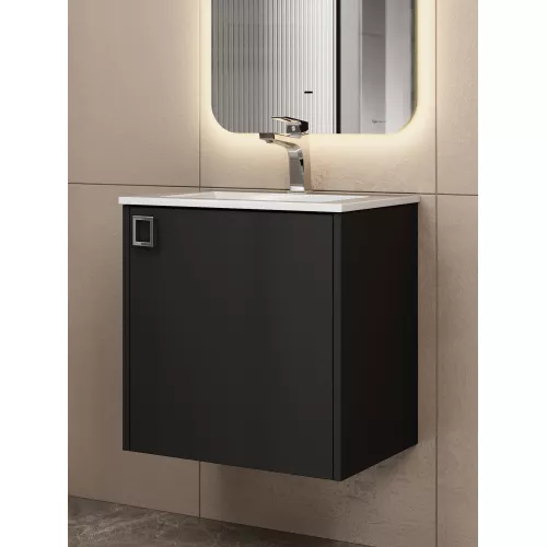 Тумба подвесная Uperwood Aurora 50 см, черный матовый, Выбрать цвет: Черный матовый