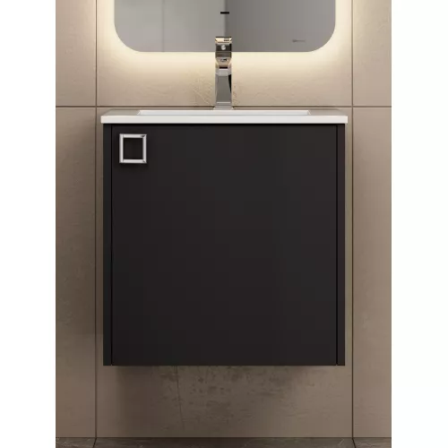 Тумба подвесная Uperwood Aurora 50 см, черный матовый, Выбрать цвет: Черный матовый, изображение 2