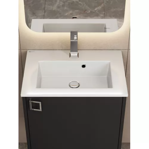 Тумба подвесная Uperwood Aurora 50 см, черный матовый, Выбрать цвет: Черный матовый, изображение 4