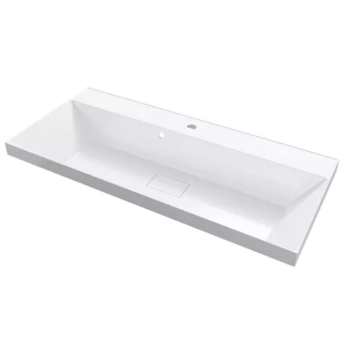 Раковина для ванной 100 см, Uperwood Classic New, белая глянцевая, с накладкой для слива