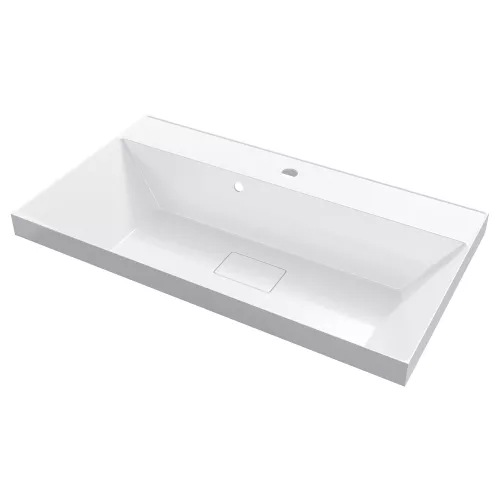 Раковина для ванной 80 см, Uperwood Classic New, белая глянцевая, с накладкой для слива