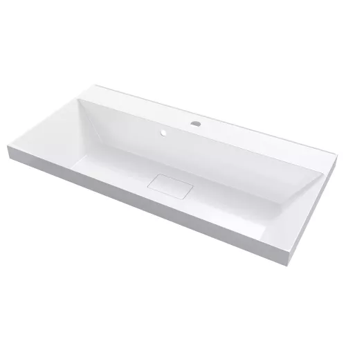 Раковина для ванной 90 см, Uperwood Classic New, белая глянцевая, с накладкой для слива