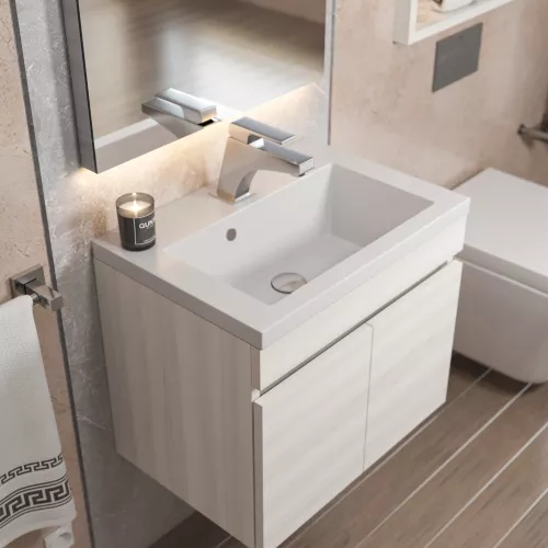 Тумба подвесная Uperwood Eva, 50 см,  Дуб Харбор Белый, с дверцами, Выбрать цвет: Дуб Харбор Белый, Выбрать размер: 50, изображение 4