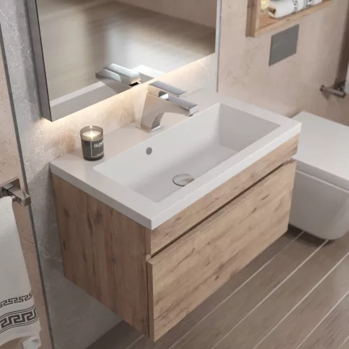 Тумба подвесная Uperwood Eva  Крафт Табачный, выдвижной ящик, Выбрать цвет: Крафт Табачный, Выбрать размер: 60