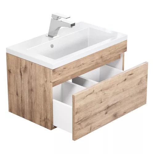 Тумба подвесная Uperwood Eva  Крафт Табачный, выдвижной ящик, Выбрать цвет: Крафт Табачный, Выбрать размер: 60, изображение 11