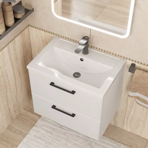 Тумба подвесная Uperwood Foster NEW  белая, Выбрать цвет: Белый, Выбрать размер: 60, изображение 5