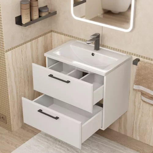 Тумба подвесная Uperwood Foster NEW  белая, Выбрать цвет: Белый, Выбрать размер: 60, изображение 6