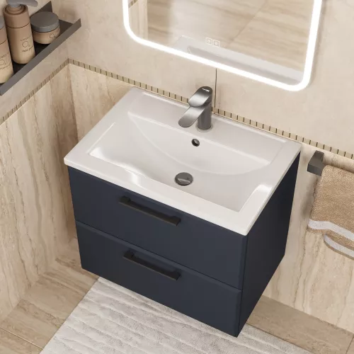 Тумба подвесная  Uperwood Foster New черная, Выбрать цвет: Черный матовый, Выбрать размер: 60, изображение 5