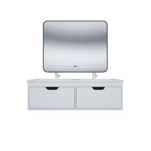 Тумба под двойную раковину Uperwood Modul 120 см, подвесная, матовая, белая/графит, Выбрать цвет: Белый/графит, изображение 6