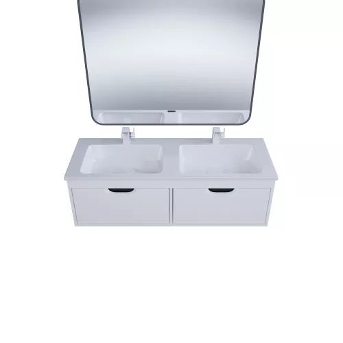 Тумба под двойную раковину Uperwood Modul 120 см, подвесная, матовая, белая/графит, Выбрать цвет: Белый/графит, изображение 8