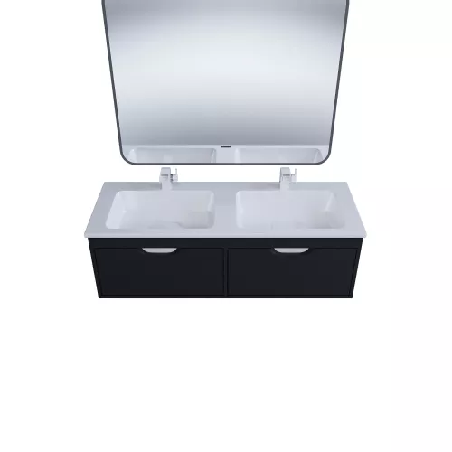 Тумба под двойную раковину Uperwood Modul 120 см, подвесная, матовая, черная, Выбрать цвет: Черный матовый, изображение 8