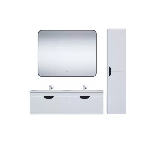 Тумба под двойную раковину Uperwood Modul 120 см, подвесная, матовая, белая/графит, Выбрать цвет: Белый/графит, изображение 10